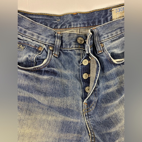 G-Star Raw Button Fly 3301 Deconstructed Straight Jeans Size 30x32 Excellent - Picture 3 of 16